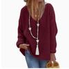 JPNTKY Women's Fashion Casual Solid Color Print Long Sleeve V Neck Blouses & Shirts