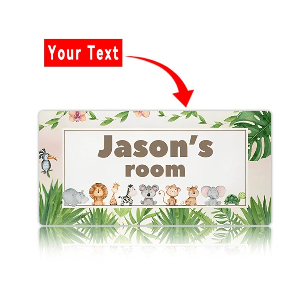 Personalized Safari Animals Metal Tin Sign Wall Art Home Decor белый