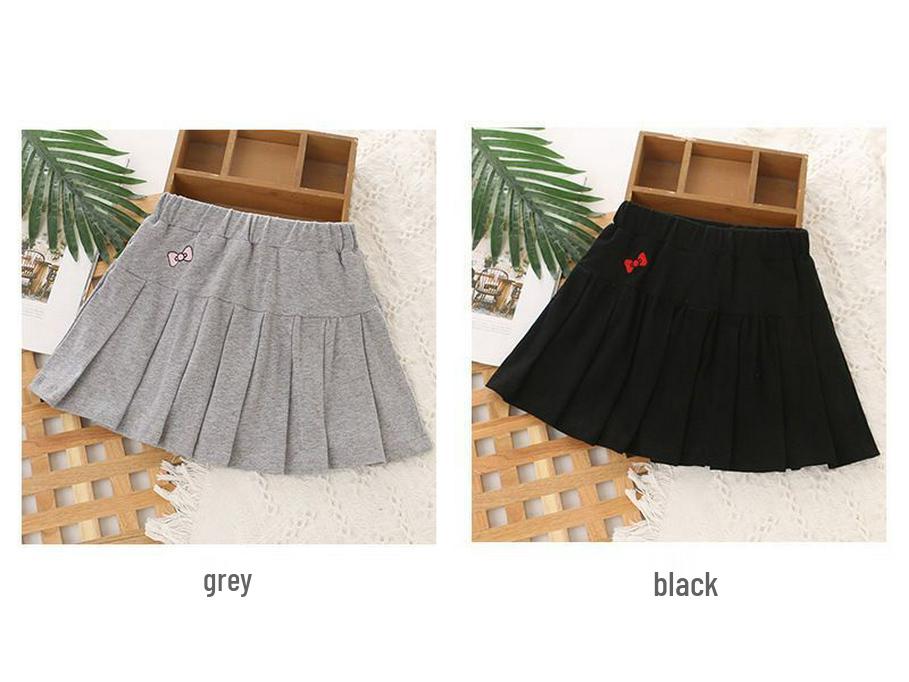 Girls' Summer Midi Pleated Skirt with Anti-Exposure Shorts