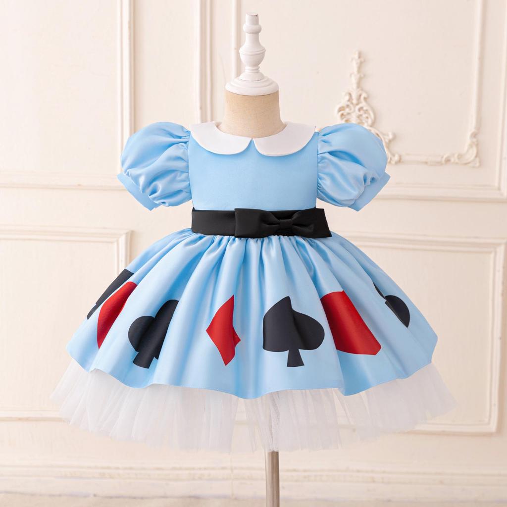 Queen of Hearts Girls’ Cosplay Dress for Alice In Wonderland Role-Playing