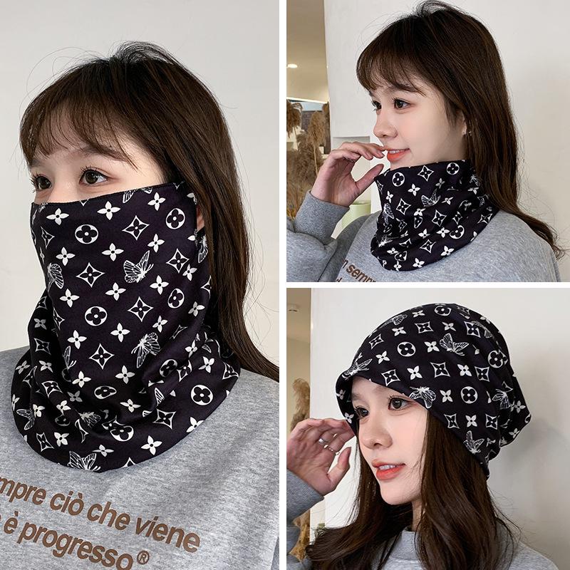 Women's Autumn & Winter Plush Face Mask Neck Protector: Windproof, Warm, and Versatile Scarf Set for Outdoor Cycling