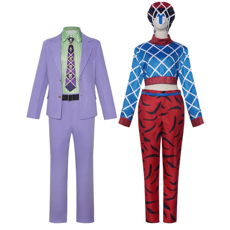 Jojos Bizarre Adventure Kira Yoshikage Guido Mista Cosplay Kostüm mit atmungsaktivem Material für Anime-Fans