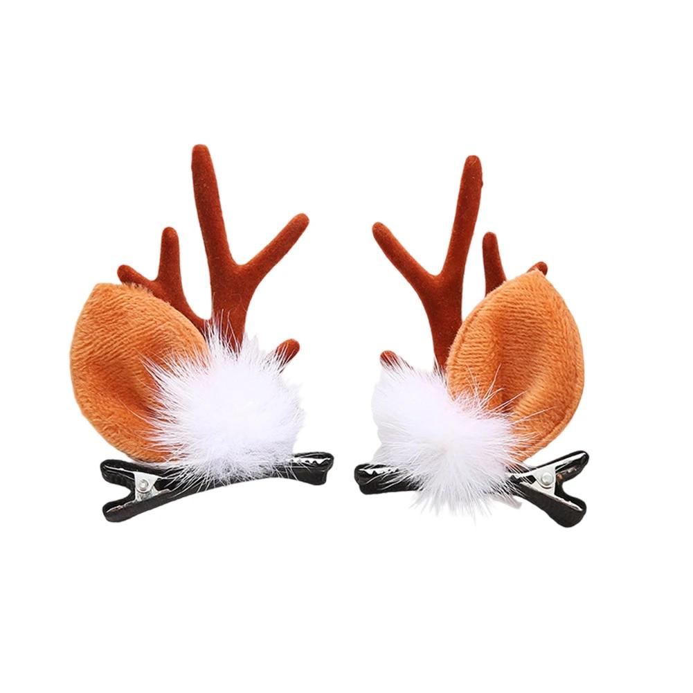 Christmas Decorative Deer Antler Hair Clip Party Costume Accessory Halloween Adult Hair Card Adorable Girl Heart Festival Gift