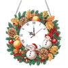 2D/Flat DIY Christmas Acrylic Diamond Painting Ornament with Clock Function Diamond Painting Clock Pendant for Home Decoration
