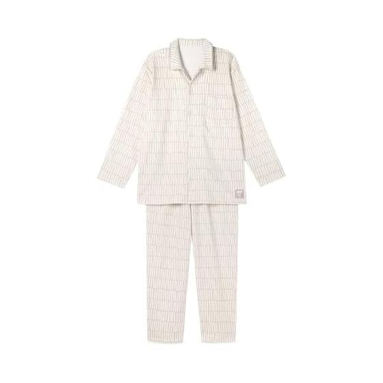 [Sleep Science] Wacoal Men s Shirt Pajamas, Long Sleeve, Top and Bottom Set, Warm SOU/SOU Pattern Wacoal