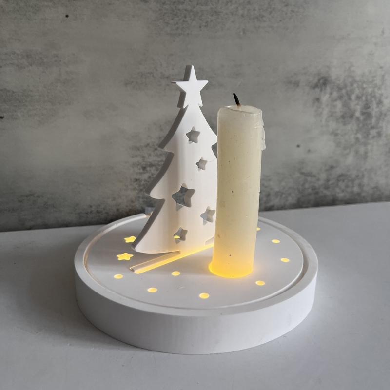 Round Silicone Mold For DIY LED Candle Holders Sturdy And Easy To Demold For Creative Homes Decors Projects