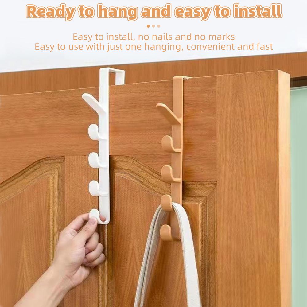 2Pcs Door Hanger Clothes Hanging Rack Over The Door Plastic Home Storage Organization Hooks Purse Holder for Bags Rails