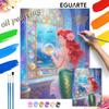 Little Mermaid Princess Digital Oil Painting Hand Painting Kit Diy Home Decoration.underwater Ocean World View.wall Art Décor