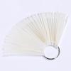 50PCS Nail Enhancement Display Plate Nail Piece False Nail Sector with Iron Ring Practice Color Card Nail Polish Color Card Tool