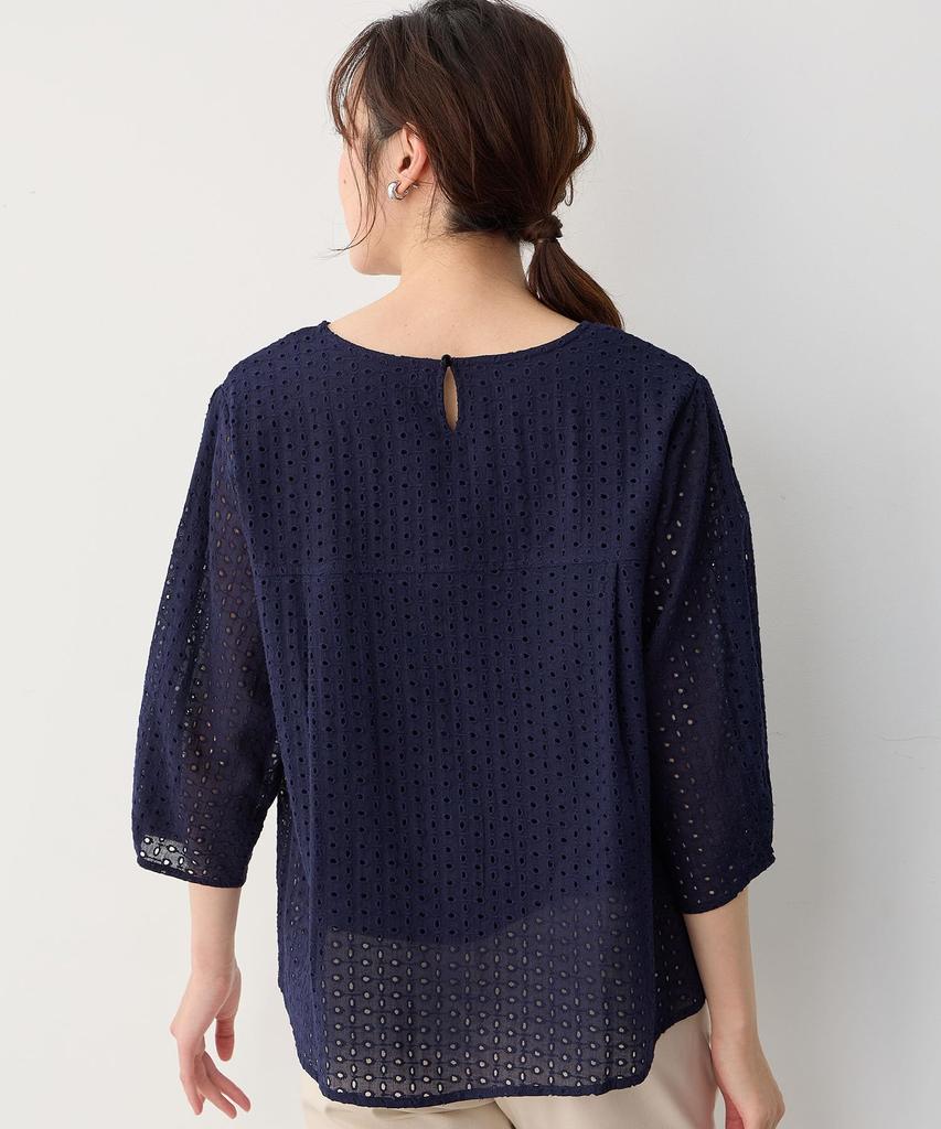 Petit Honfleur Lace Flare Pullover Size L Women's 521098, White,