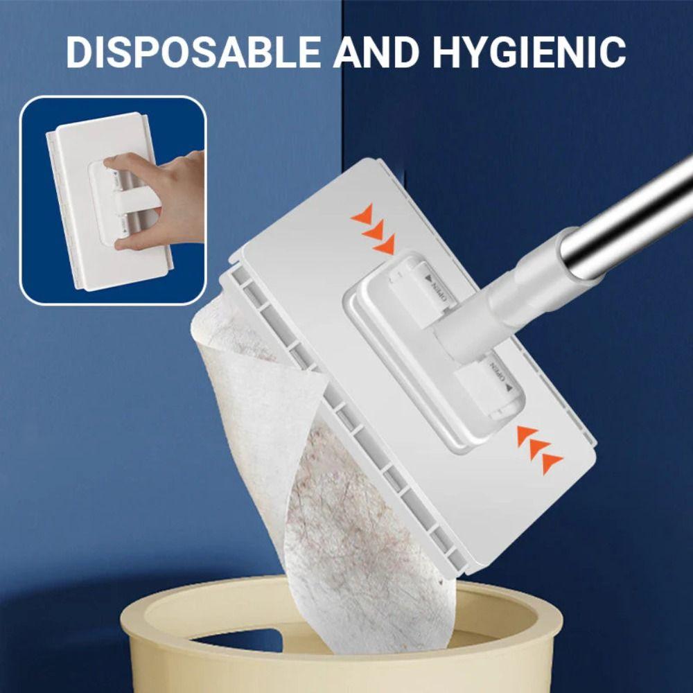 with 3 Reusable Cloths Dust Mops Clamping Automatic Mop Clip New Lazy Mop  Household