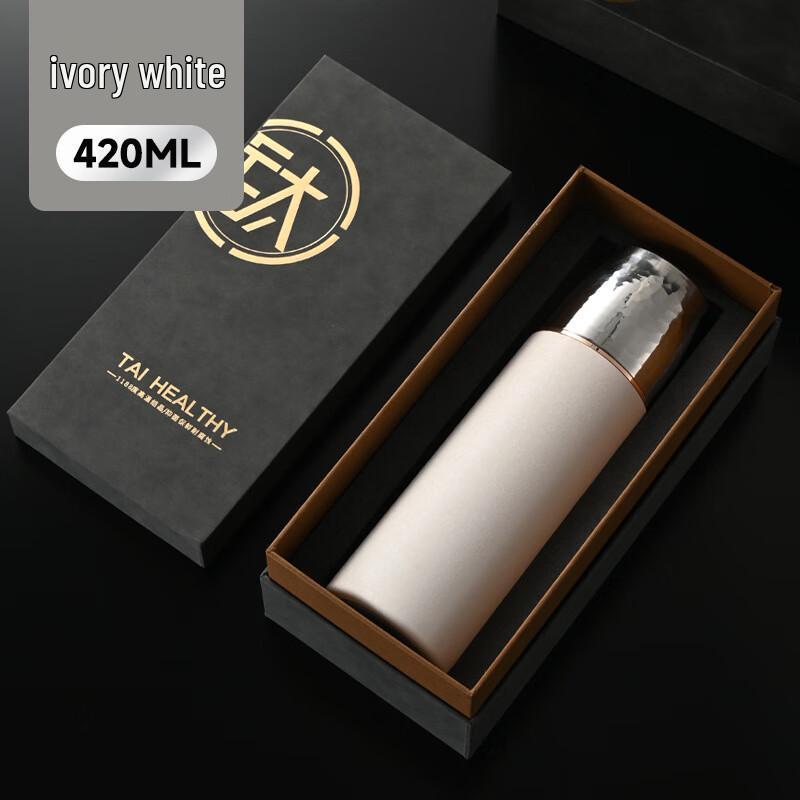 Huisiyuan 420ml Hammered Pure Titanium Tea Infuser Vacuum Flask