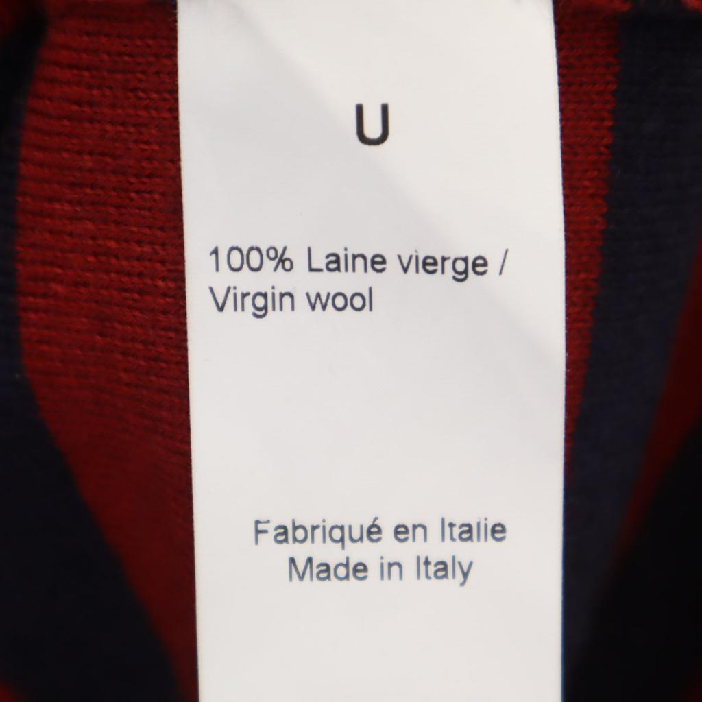 Sonia Rykiel made in Italy Border Pattern Long sleeve knit Red sweater Men's Used