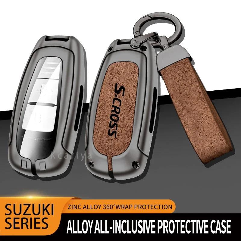 Car TPU Zinc Alloy Key Case Bag For Suzuki S-Cross Eitrga Swift Car KeyChain Car Metal Key Shell Interior Decoration Accessories