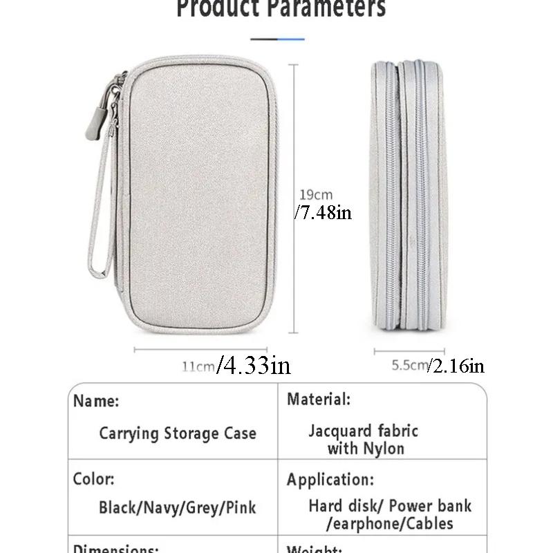 1pc Data Cable Storage Bag Waterproof Portable Carry Case  Storage Bag Travel Organizer Bag for Cable Cord USB Charger