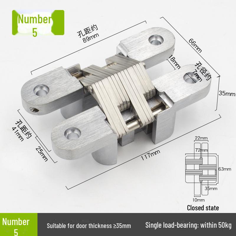 Скрытая крестообразная петля из утолщенной нержавеющей стали для европейских складных дверей
