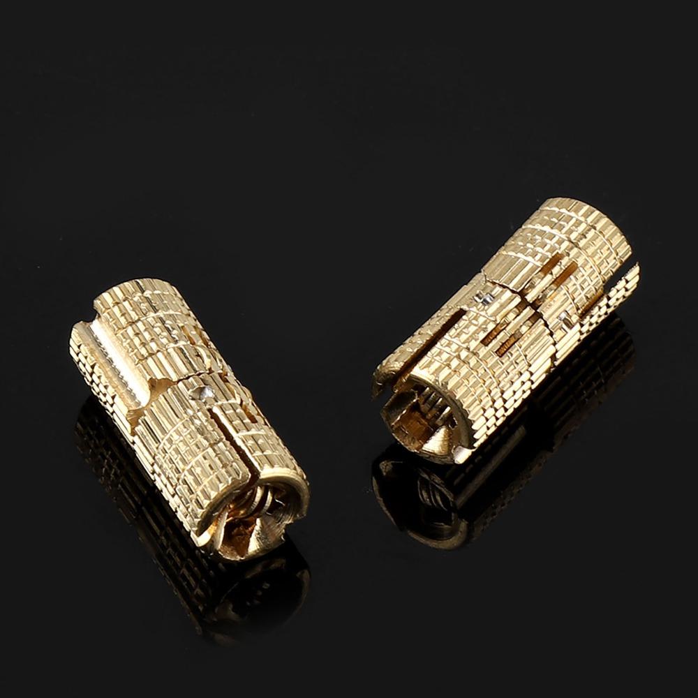8PCS 8mm Cabinet Hinge Brass 180 Degree Opening Angle Barrel Hinge With Screws Invisible Furniture Hinge Furniture Making
