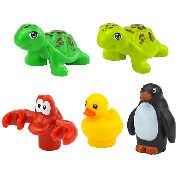 MOC City Animal Building Block Figures Goat Sheep Eagle Owl Panda Parrot Seagull Penguin Zoo Fram Accessories Bricks Toy Gift