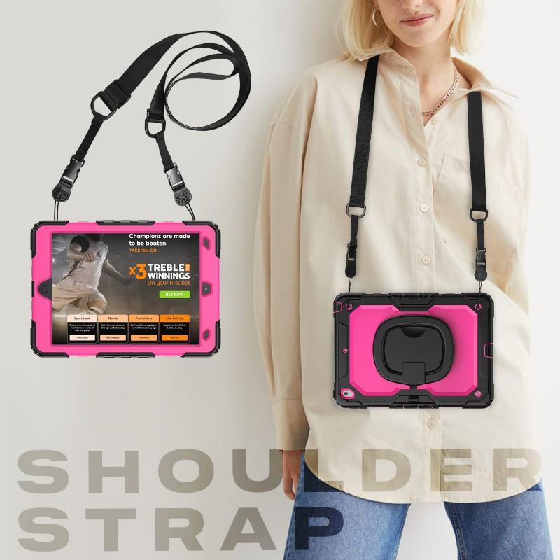 IPad 10.2 Inch Case 7th 8th 9th Gen With Wrist Strap Stand Shockproof Cover Silicone PC Full Protection