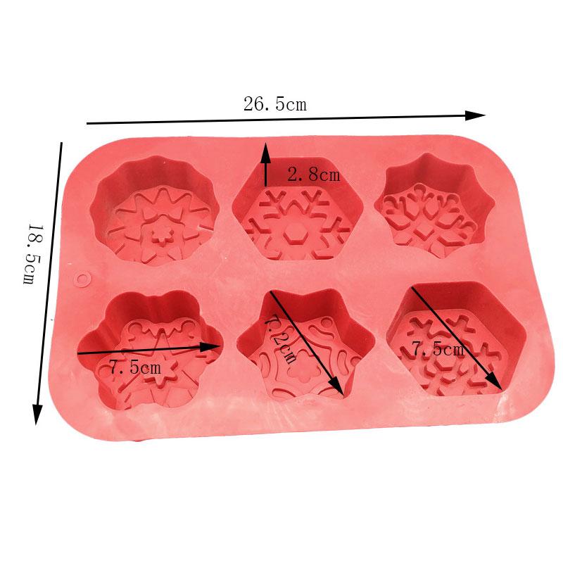 Snowflake Silicone Mold,6 Cavity 3D Flower Shaped Soap Mold,For Making DIY Chocolate Cake Jelly Baking Mold,Dessert Molds