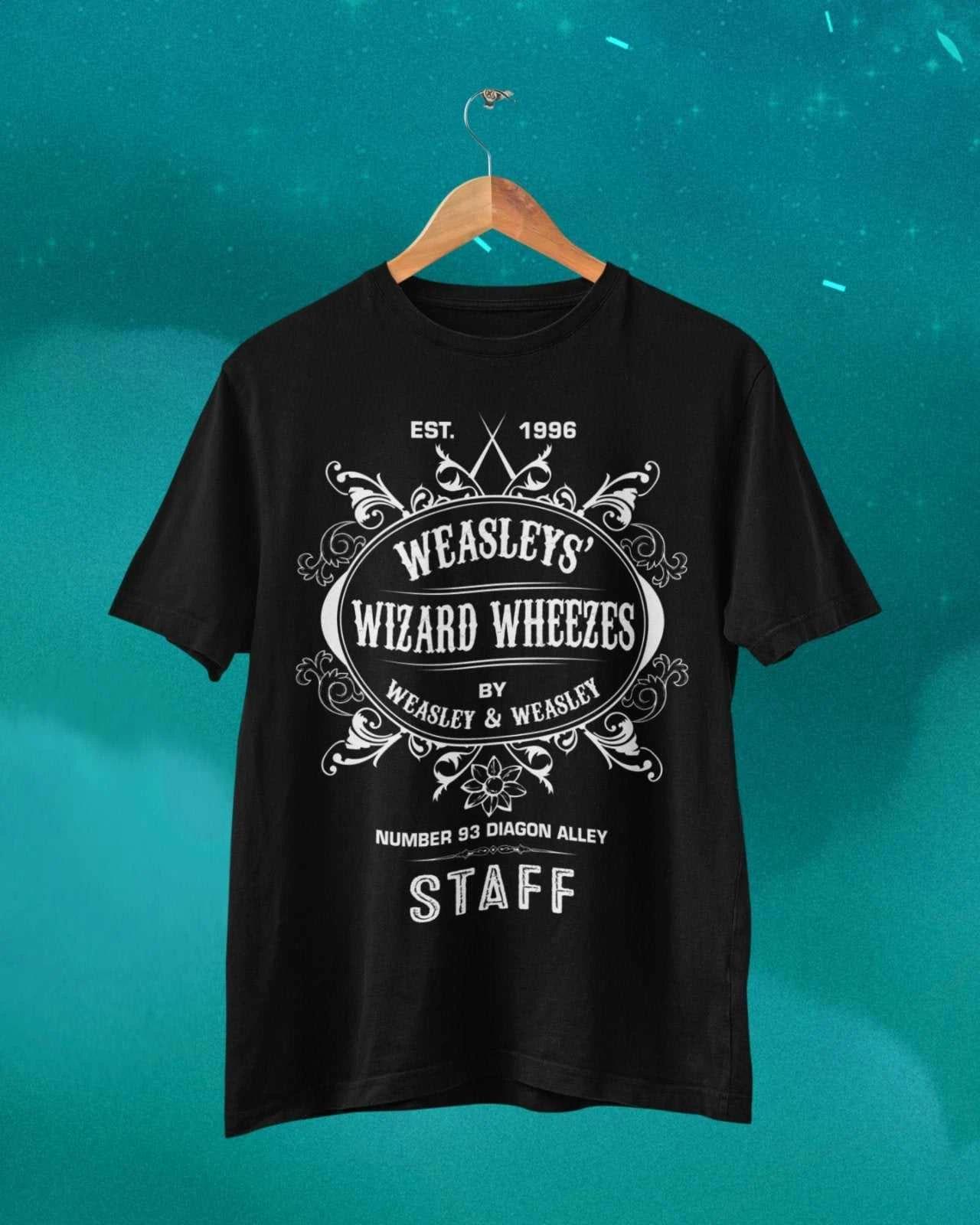 Retro Weasleys Wizard Wheezes T Shirt Est 1996 Diagon Alley Potter Harry Wizard S