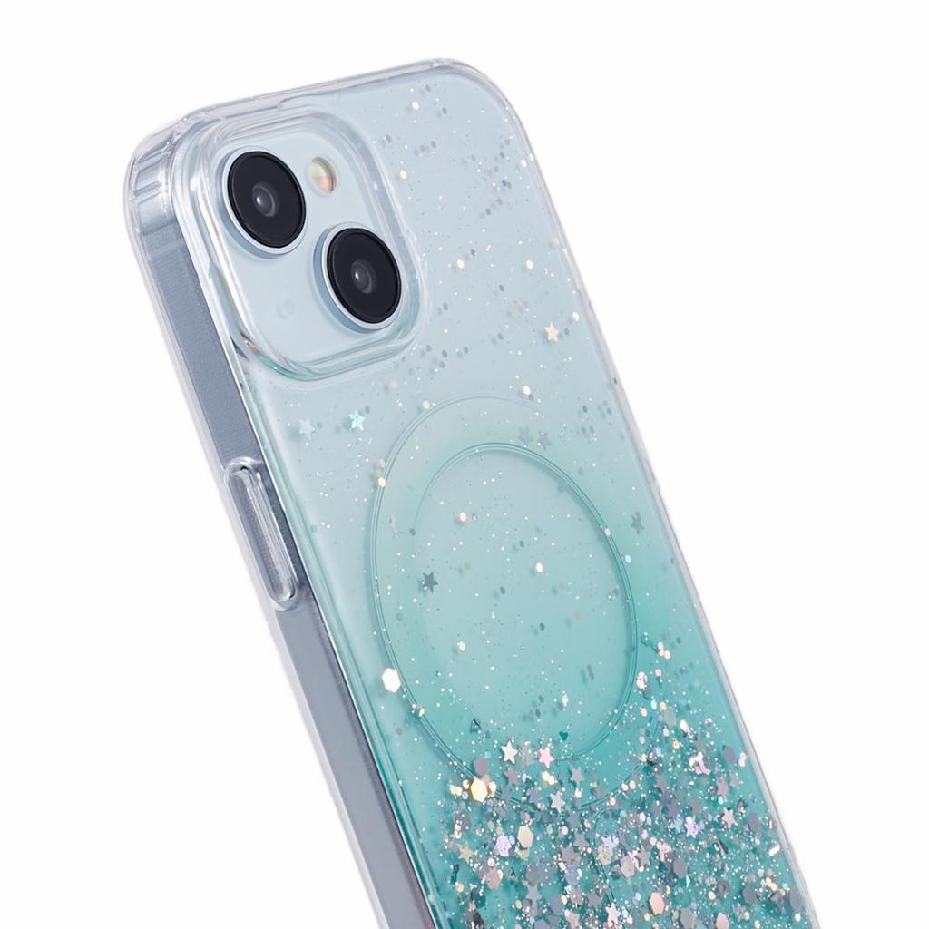 Řada JTW pro iPhone 15 Magnetický obal Gradientní třpytivé flitry Epoxidový kryt na telefon