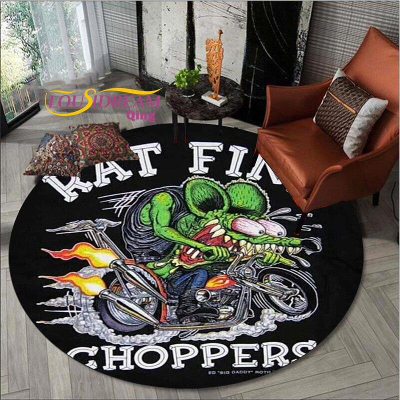 Carpet Retro Round Carpet Living Room Bedroom Skull Design Men's Gift