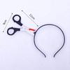 Halloween Headband Hair Accessory Prank Fake Head Axe Headband with Costume Parties 3D Sharp Kitchen Knife Head Hair Accessory