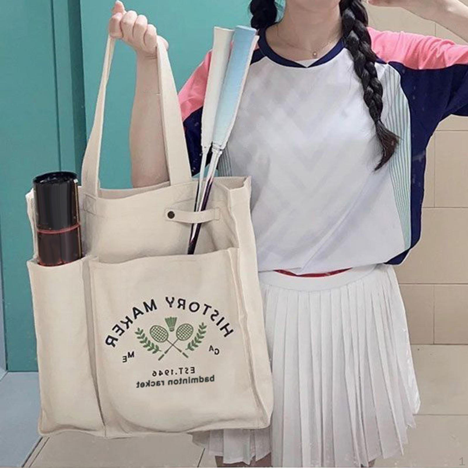 

Badminton Bag for Adults Multipurpose Sports Handbag Shopping School Work бежевий