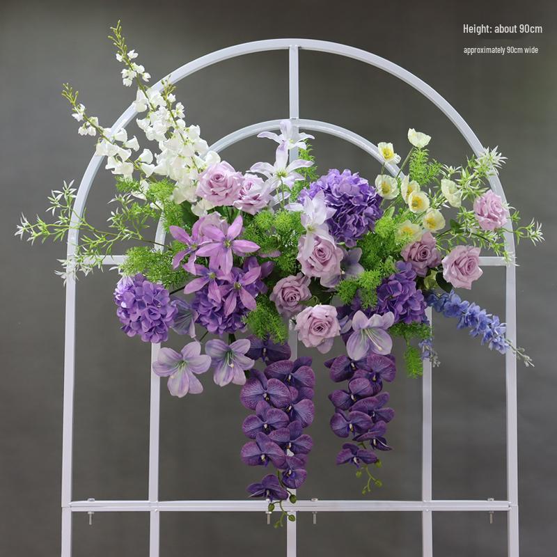 Mori Style Silk Floral Aisle Decoration In Blue & Purple