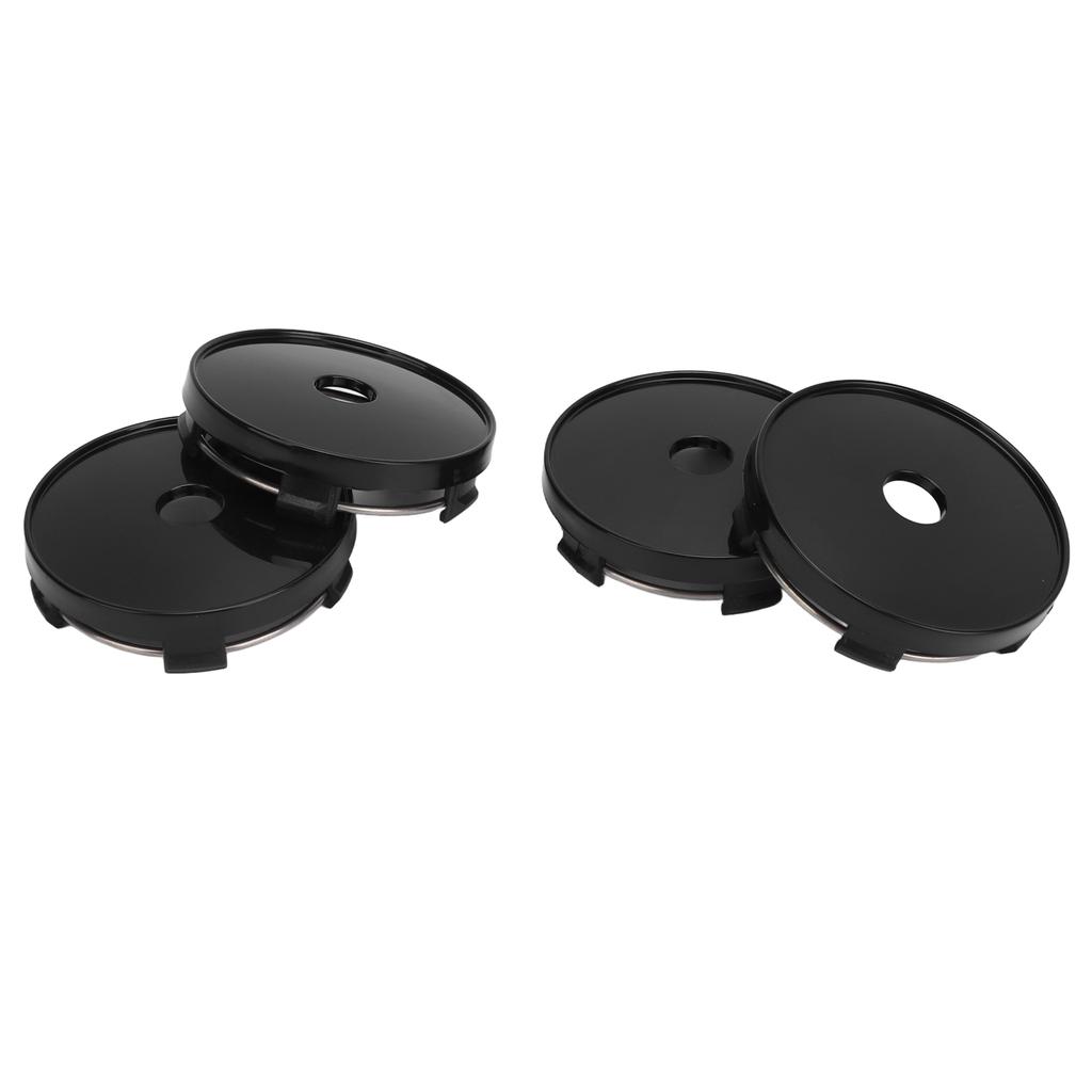 4PCS 60mm Wheel Center Cap With Hole Impact Resistant Stylish Look Universal Fit Rim Hub Center Cap for Cars Black