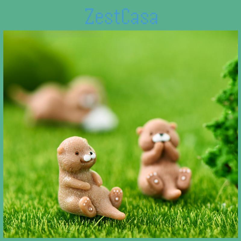 Cute Resin Otter Keychain Artistic Cartoon Miniature Ornament Diy Accessory