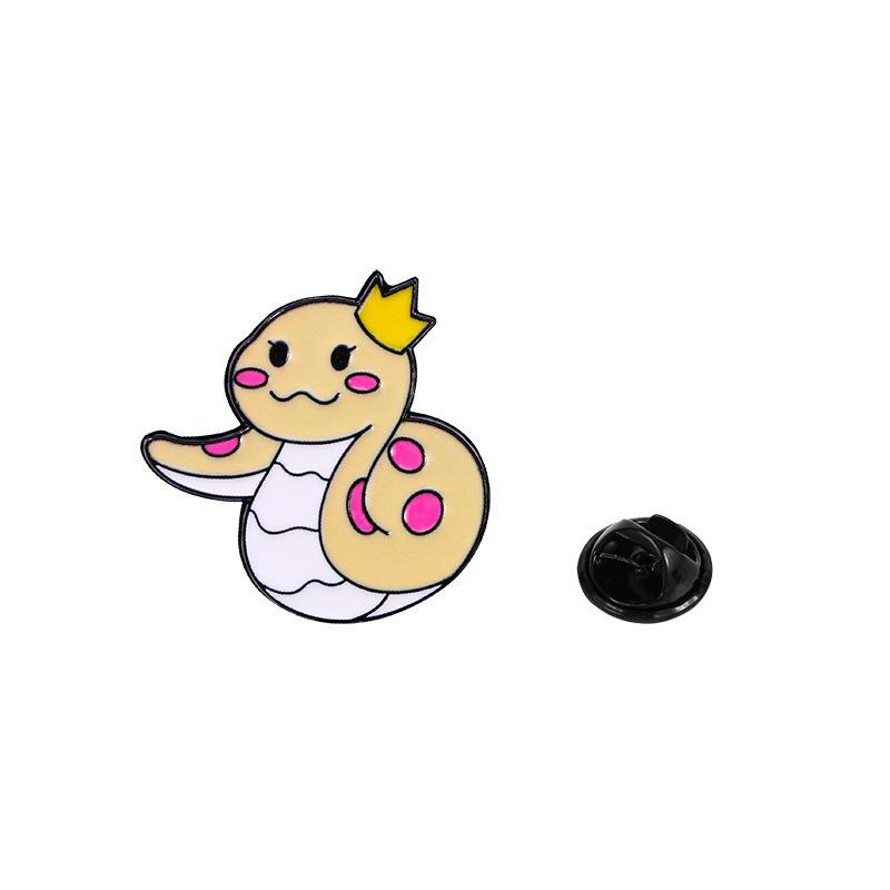 Snake Brooch Zodiac Commemorative Badge Cute Cartoon Animal Children'S Clothes Decorative Badge