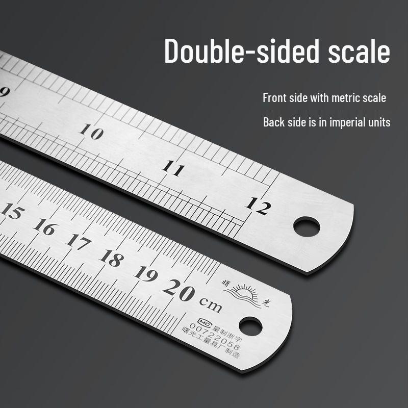 Thickened Stainless Steel Ruler Set - 15/30/50/60cm, 2m Grid Ruler