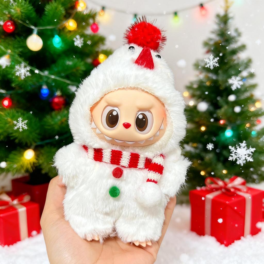 Clothes Only - Suitable for Labubu Baby Clothes, One, Two and Three Generations of Labubu Pendant Dolls Can Wear Christmas Baby Clothes Set