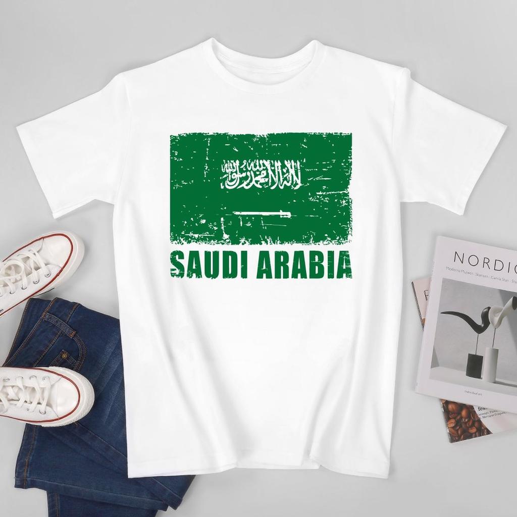 Unisex Short TShirt Vintage Saudi Arabia Flag For Saudi Arabian Gift Tshirt Tees Oneck T Shirts WoUnisex Boys 100 Cotton Unisex