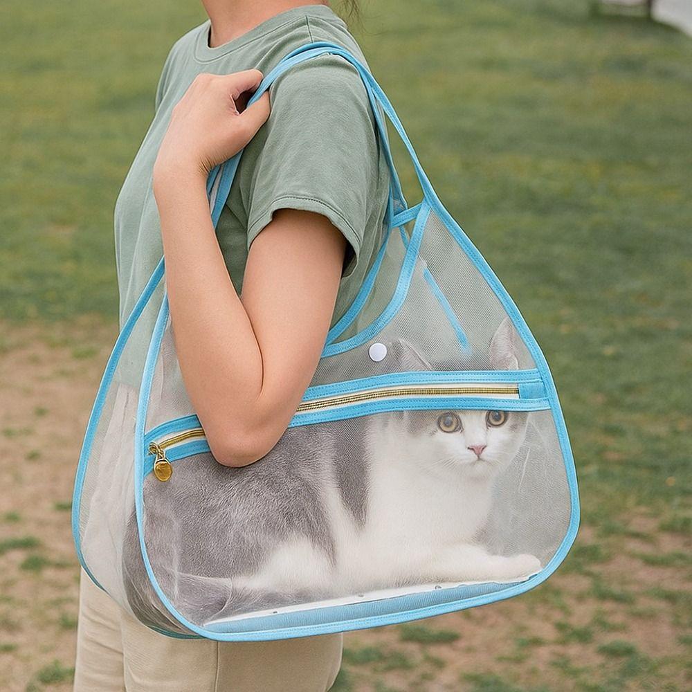 Mesh Pet Carrier Bag Nylon Pet Handbag Simple Fashion Portable Pet Bag  for Cats Dogs