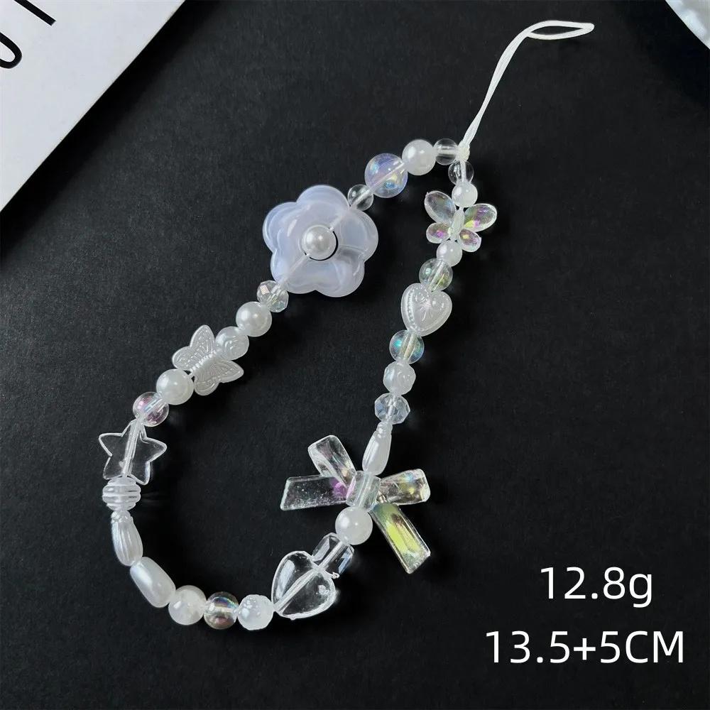 Dulce și Drăguț Roz Căpșună Curea Mobilă Lanțuri Telefon Pentru Femei Lanț de Perle Pandantiv Telefon Farmec Breloc Șnur Anti-Pierdere Bijuterii