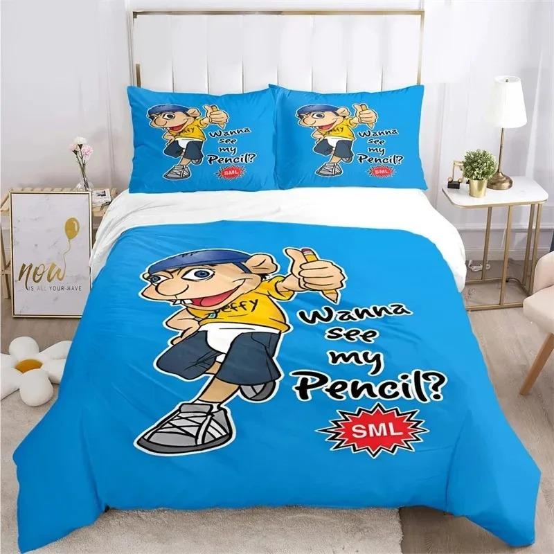 

3D Print Cartoon SML Jeffy Bedding Set Bedroom Soft Modern Bedspreads Comefortable Kids Duvet Cover Quilt Cover And Pillowcase AU Double 180x210cm