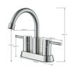 Wanmivezlo Integrated Basin Brass Sink Faucet With Double Handle Hot And Cold Water Deck Installation Wash Basin Faucet