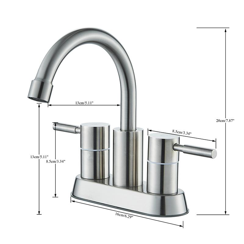Wanmivezlo Integrated Basin Brass Sink Faucet With Double Handle Hot And Cold Water Deck Installation Wash Basin Faucet