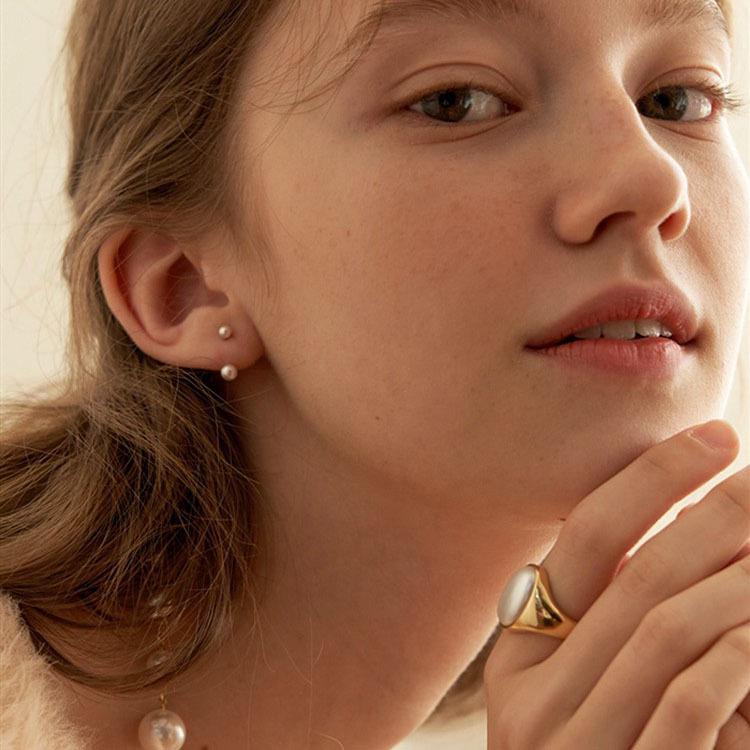 Elegante S925 Sterlingsilber Retro Perlenohrringe – Vielseitiges High-End-Design für Damen