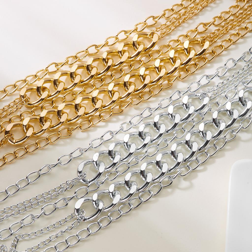 Exaggerated Multi-Layer Tassel Golden Chain Pendant Necklace for Party Prom Anniversary for Women Men Party Jewelry Gift