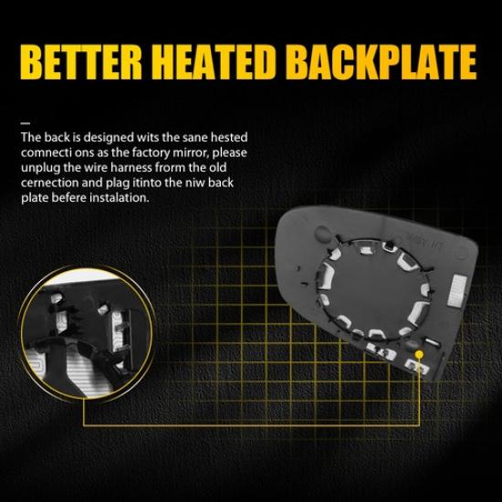 Left Side Mirror Glass for BMW X5 X6 / E70 E71 E72 with Auto Dimming Driver Side