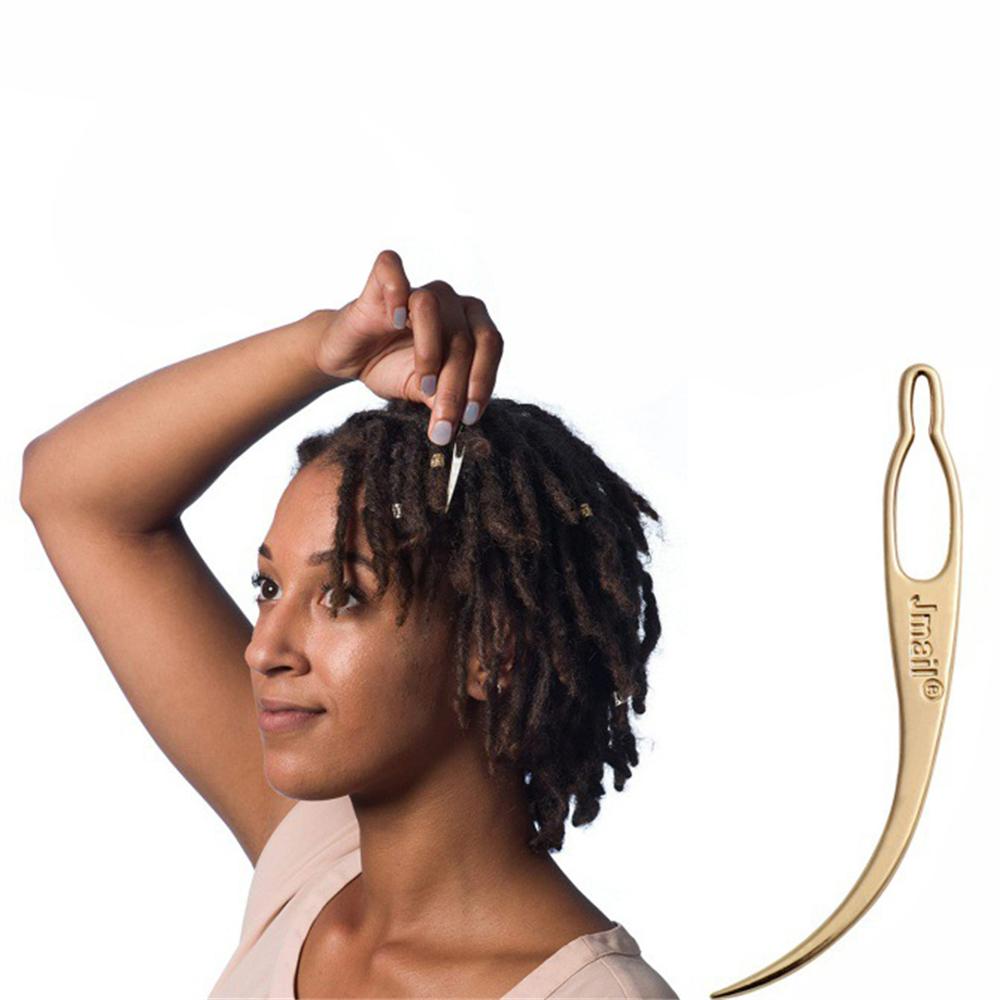 1PC Dreadlocks Interlocking Needles Crochet Wig Needle Curved Hair Needle For Making Wigs Hair Interlocking Tools Golden