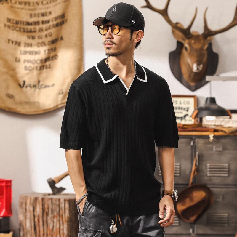 Men's Ice Silk Knitted Polo Shirt