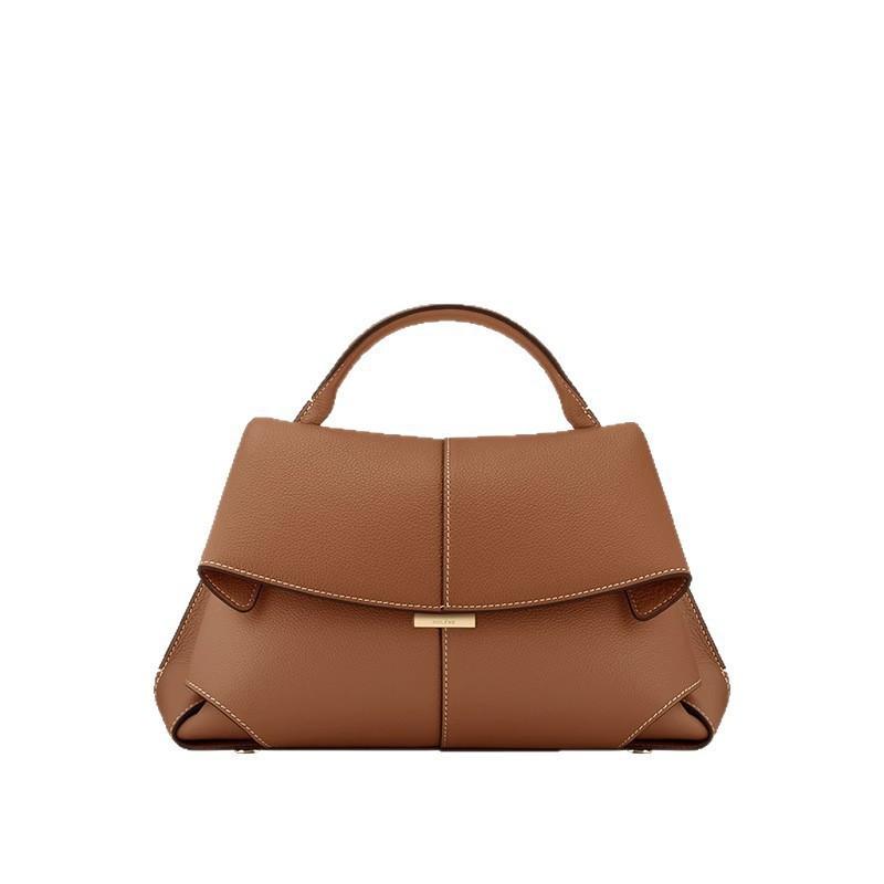 PO Smile Bag French Bolingen Niche Leather High-end Pleated Handbag Cross-body Female