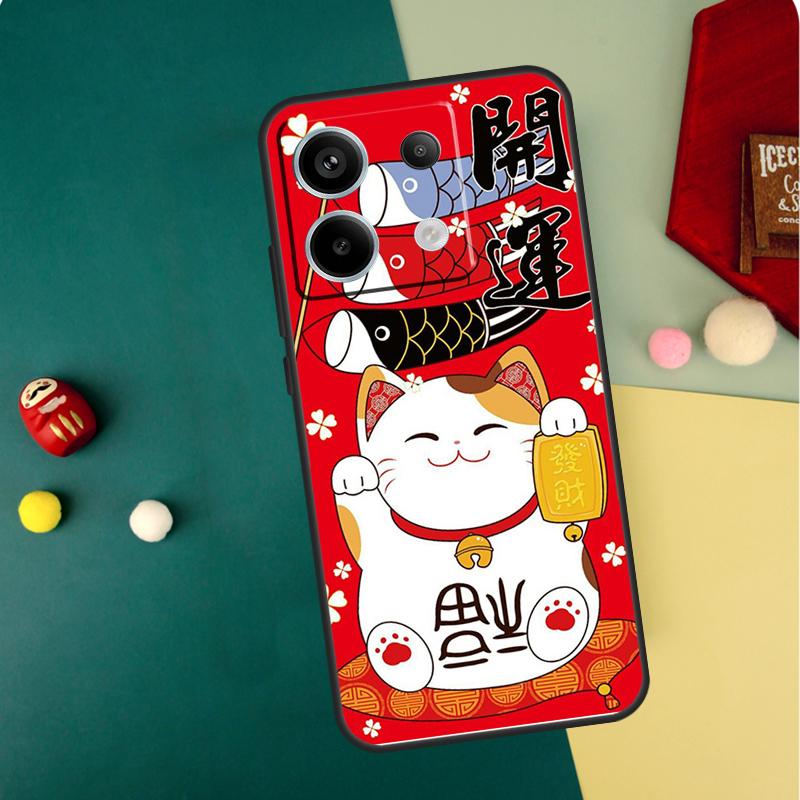 China cute lucky cat Case For Xiaomi Redmi Note 14 13 12 11 15 Pro Plus Redmi 15 13 10 10C 12C 13C 14C 15C Funda