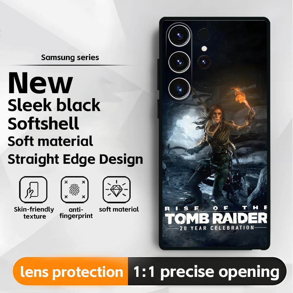 

hot game Tomb Raider Phone Case For Samsung Galaxy S25 S24 S23 S22 S21 S20 Plus Ultra Note20 Soft Black Galaxy S25+