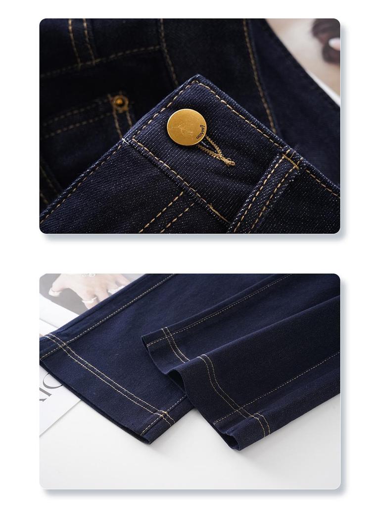 Dark Blue Vintage High-Waisted Wide-Leg Denim Pants - 2025 Spring/Summer Loose Slimming Casual Trousers